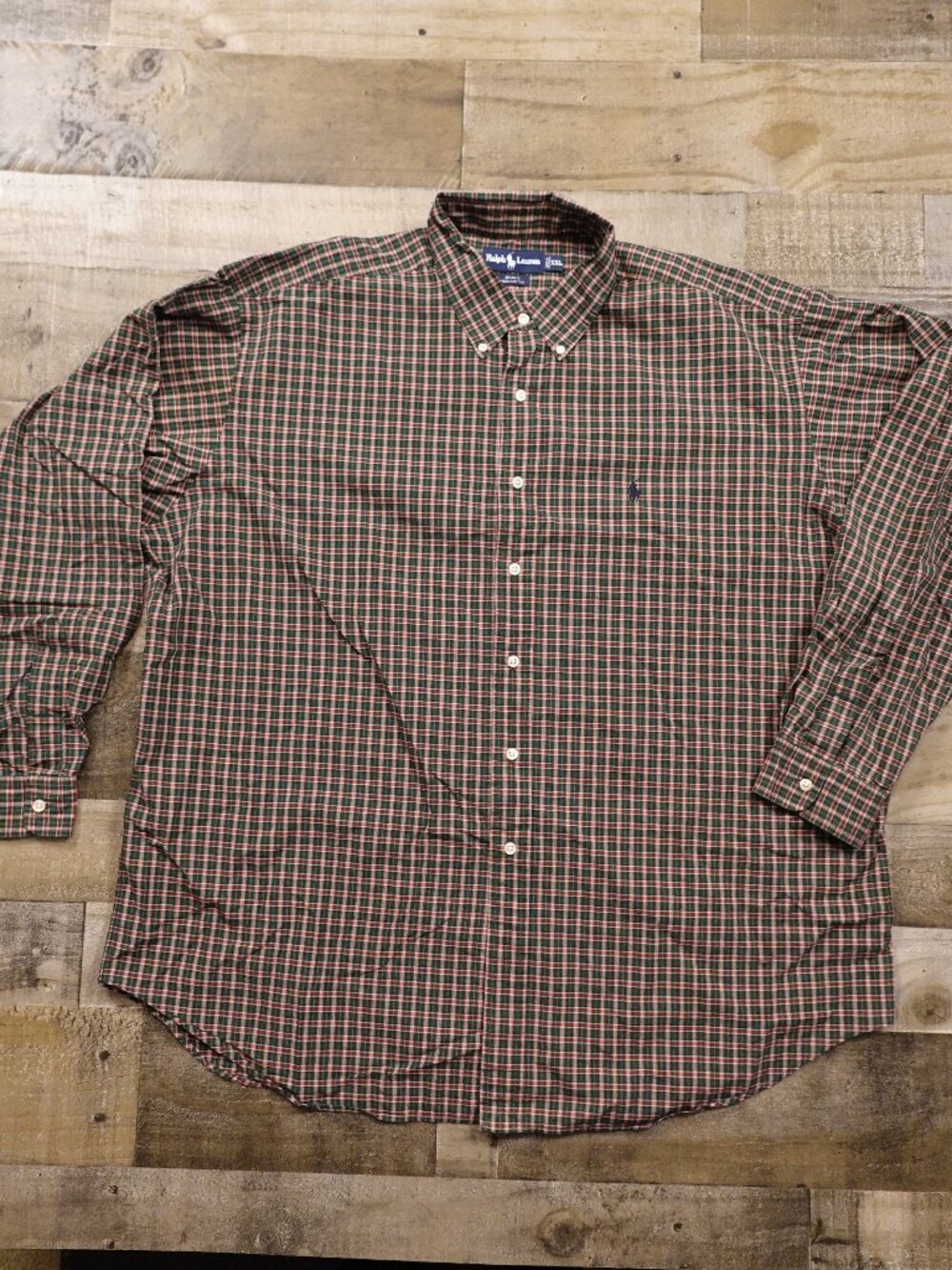 Polo Ralph Lauren Blake Button Down Shirt Men’s XXL Green Red Plaid Cotton